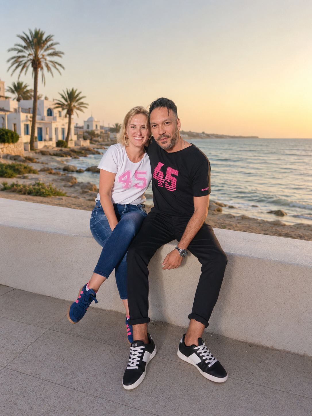 Stéphanie & Ahmed au bord de la mer
